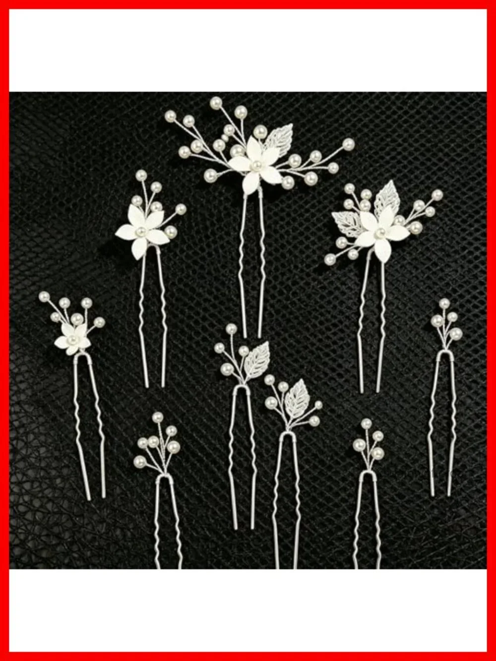 Handmade Pearl Bridal Hair Pins Set of 9 - Wedding Hair Accessories